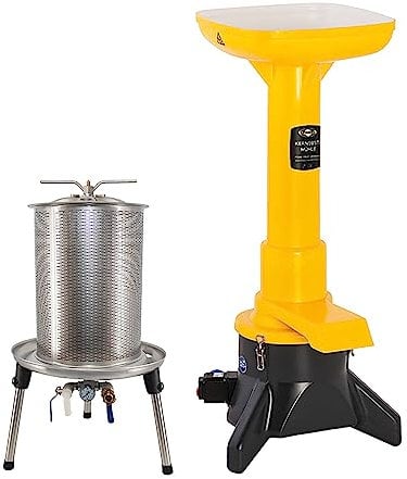 Obstpresse hydraulisch Edelstahl 20 Liter, Saftpresse Hydropresse (20L) mit 3 bar, Weinpresse Apfelpresse zum Pressen von Obst, Wasserdruckpresse inkl. Obstmühle Obsthäcksler 2,2kW