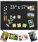 Schwarze Pinnwand mit Filz, 58,4 x 43,2 cm, großes Display, Pinnwand für Wände, Schmuck, Notizen, Sammlung, Fotos, Büro, Holzrahmen (schwarz) und Filz (schwarz), 1 Stück