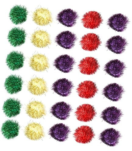iplusmile 60st Haustier Spielzeug Kratzspielzeug Für Katzen Funkelnde Bälle Katzenspielzeug Pompons Katzenminze Kätzchen Kauspielzeug Katze Lametta Haustier Katze Glitzerpapier Lustige Katze