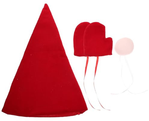 Weihnachtswichtel Hut Baumspitze – Weihnachtsmütze Busch Kit mit Nase und Handschuhen, große schwedische skandinavische Tomte Plüsch Ornamente Dekor für Weihnachten Urlaub Party Home Dekorationen