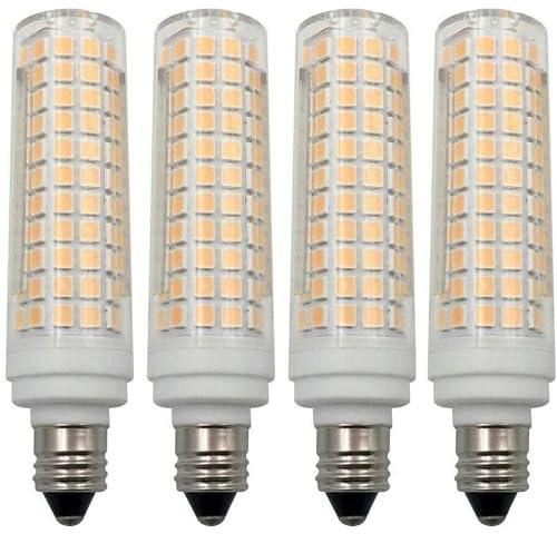 Edearkar 15W E11 LED Bulb Dimmable 136LEDs 150W Halogen Bulbs Equivalent, 1500lm, 110V, Warm White 3000K, E11 Base, Dimmable LED Candelabra Lamp for Home Light, Pack of 4