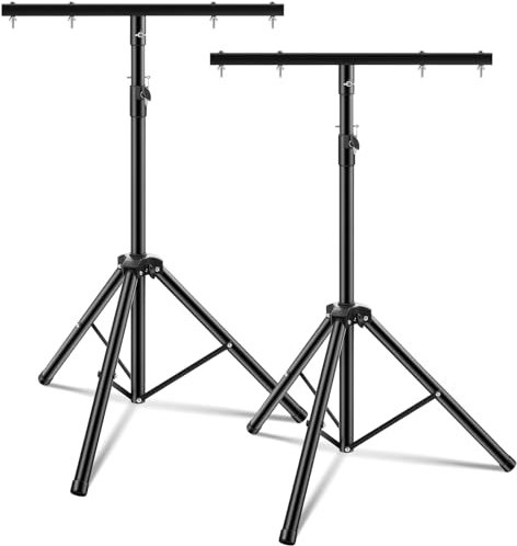 Juexica DJ-Lichtständer, verstellbar, 89 - 160 cm, robustes Parcan-Stativ, T-Stange, Bühnenlichtständer, tragbares Beleuchtungsgestell für Bühne, Bar, Bankett, Party, 2 Stück