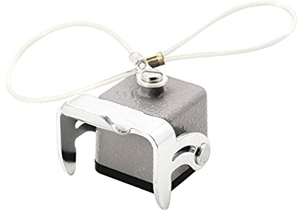 HARTING Schutzkappe 3A Metall mit 1 Bügel für Oberteil Verliersicherung mit großer Schlaufe mit montiertem Buchseneinsatz - 1 Stück