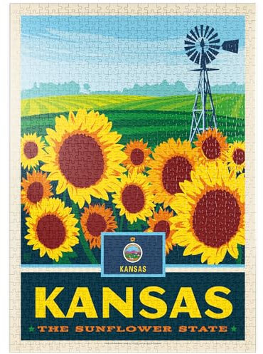 MyPuzzle Kansas: The Sunflower State - Premium 1000 Teile Puzzle - MyPuzzle Sonderkollektion von Anderson Design Group