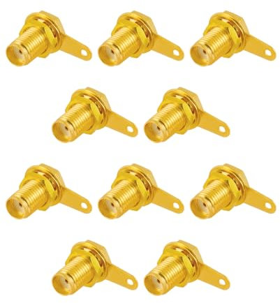 Vecys 10PCS SMA Weiblich Steckverbinder SMA Koaxial Einbaudose Steckverbinder mit Überwurfmutter und Lötkelchklemme