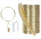 Vorhangringe und Hakenclip, 50 mm Innendurchmesser, komplettes Set mit Gardinenstangenringen, Haken und Clips, 24 Stück, Vorhangringe für zwei Standard-Vorhänge, Gold TXZWJZ