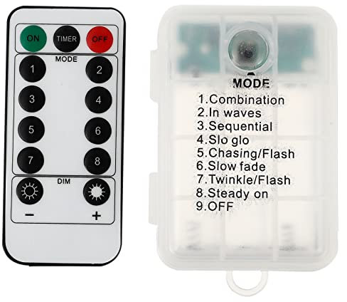 KONTONTY Remote Controlled USB Battery Box for String Lights 8 Modes Timer Function USB Power Supply for Christmas Decorations Compatible Led Fairy Lights Battery Pack Accessory