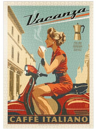 MyPuzzle Vacanza Italiana Coffee, Vintage Poster - Premium 1000 Teile Puzzle - MyPuzzle Sonderkollektion von Anderson Design Group