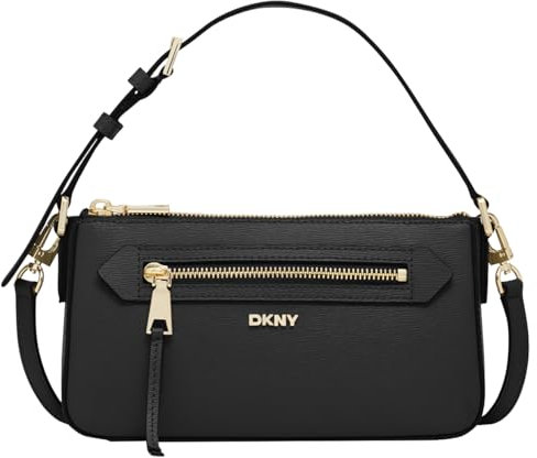 DKNY Women's Bryant AVE TZ Demi Crossbody Handbag, BLK/Gold