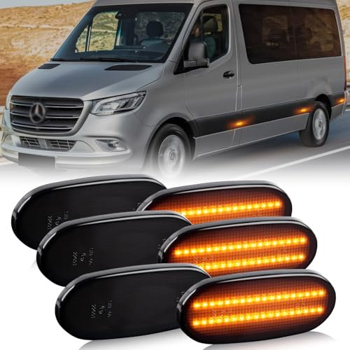 OZ-LAMPE LED Blinker Seitenblinker für Mercedes-Benz Sprinter W906 2006~, Blinker Schwarz mit Canbus Fehlerfrei, 6 Stücke