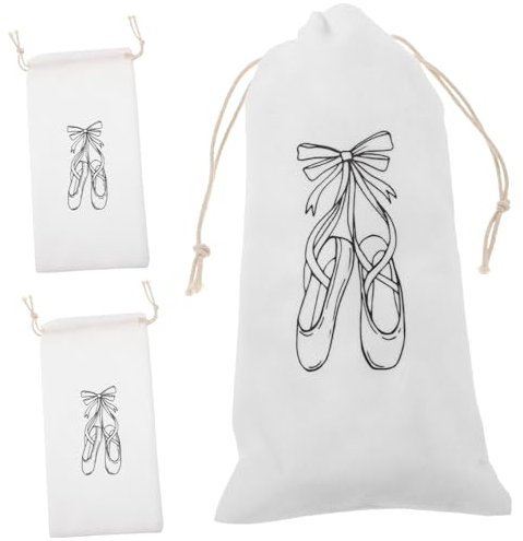 TOGEVAL 3stücke Ballettschuhtasche Mit Kordelzug-Design Passend Für Ballettschuhe Aus Fusselfreiem Material Leicht Zu Reinigen Transportieren Tanzschuhbeutel Für Damen Und Mädchen Praktisc