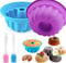 STOUCLA Gugelhupfform Silikon, Silikon Backform, Gugelhupfform Gugelhupf Backform Kuchenform Hochwertige Silikon-Kuchenform für Kuchen Brot,2 Stück,Lila,Blau,Ø 16.5 cm