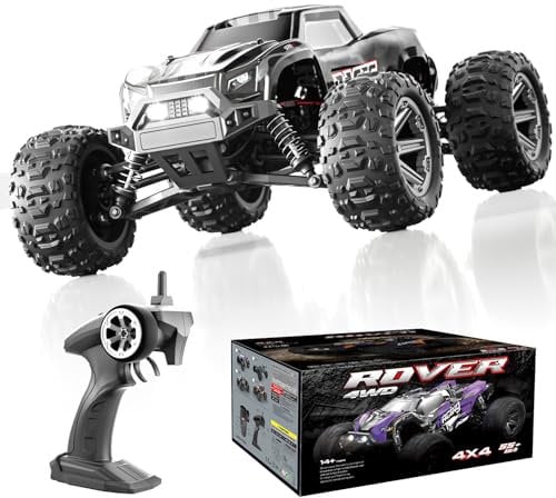 dexinco 1:14 Ferngesteuertes Auto, 55 km/h Hochgeschwindigkeits RC Auto, Wasserdichter 4x4 Hobby RC Monster Truck, 2000 mAh Akku, Konkurrenzfähig mit Bürstenlosen Ferngesteuerte Fahrzeug