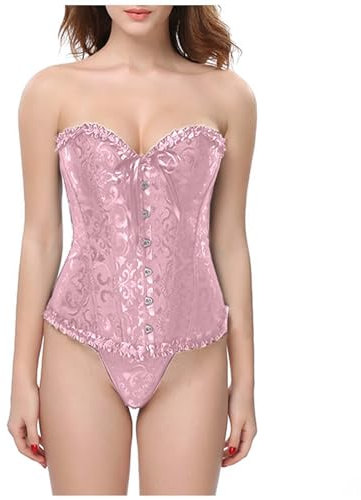 GFPGNDFHG Damen Korsett Top Schwarze Flügel Corset Moulin Rouge Kostüm Black Rosa Schwarz Halloween Trachtenbluse Comfit BHS