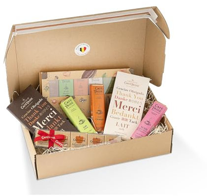 Café-Tasse - Box Merci boite découverte de 24 mini-tablettes de chocolat assorties.