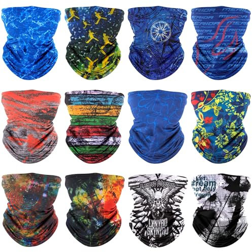 Multifunzione Fascia Bandana Sciarpa, 12 Pezzi Versatili Copricapo Foulard Scaldacollo Fazzoletto da Collo Elastico Senza Cuciture per Yoga, Ciclismo, Climb, Hiking