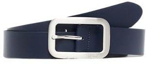 s.Oliver Ledergürtel mit rechteckiger Rahmenschließe und Logo-Details