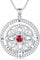 YueYuan Compass Necklace 925 Sterling Silver Rose Pendant with January Birthstone for Women