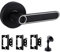 Entry door lever handles lock with door stopper and hinge