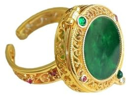 fycouyee Ring mit aufklappbarem Beutel weiblich vintage
