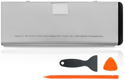 KXRSII A1280 Laptop Akku für MacBook 13 Zoll Modell A1278 (Ende 2008, Aluminium) EMC 2254 Serie MB466LL/A MB467LL/A 10.8V 56.2Wh