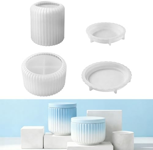 safona Silikonformen Gießformen 2 Stück Sukkulente Kaktus Blumentopf, Beton Form DIY Vase Epoxidharz Form, Zement Seife Kerze Mörtel, Dekoration des Hauses