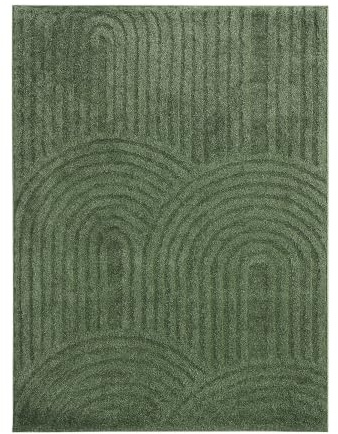 FRAAI | Home & Living Teppich Skandinavisch - Lova Arches Grün - 230x330 cm | Asymmetrische, Bogen - Skandinavisch, Japandi - Wohnzimmer, Schlafzimmer, Jugendzimmer - Fellteppich