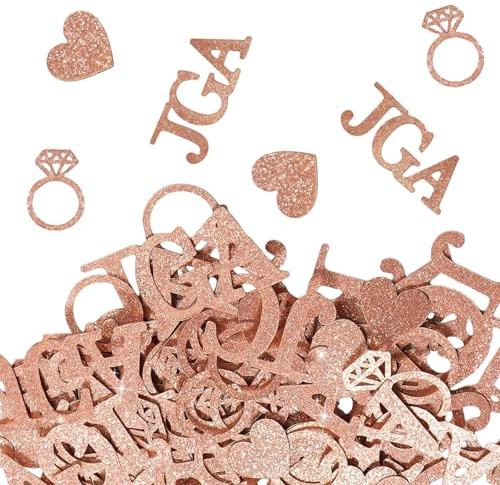 Uzndq 200 Stück JGA Konfetti Deko,JGA Accessoires Frauen,Decorative Rose Gold Table Decoration Junggesellenabschied Deko,Glitzer Hochzeit Tischdeko für Frauen Party Tischdekoration