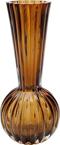 Kare Design Vase Daphne Bowl, Braun, Höhe 24cm, Blumenvase, Deko Vase, Wohnaccessoire, Wasserfest, Gemustert, Glas, Wohnzimmer