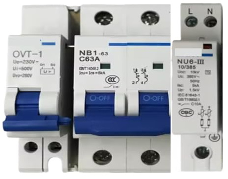 Disjoncteur OVT-1 NB1-63 NU6-III 2P 10A 16A 6A, 20A, 25A, 32A, 40A, 50A, 63A(NB1-63 2P 63A,NU6III 10 275 1PN)