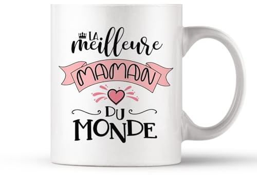 Mug Maman Message La Meilleure Maman Du Monde Tasse Céramique 330ml Cadeau Fete Des Meres Idée Originale Anniversaire Noel Amour Tasse Fete Des Meres Café Thé,Cadeau Maman,Cadeau Anniversaire Maman
