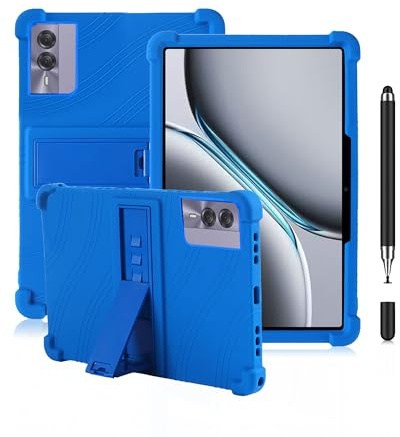 OAZSWGG For Acer Sospiro AS11L Tablet Case 10.95 Inch - Blue Shockproof Silicone Cover with Adjustable Stand + Bonus Stylus Pen, Anti-Slip Full-Body Protection