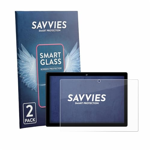 Savvies 2 Stück Panzer Schutz Glas für Crelander T40 10.1 9H Schutzfolie HD Klar, Blasenfrei, Anti-Fingerabdruck, Stoßfest, Displayschutz