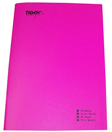 Tiger A4 Bright Fluorescent Neon Vibrant Fashion Color Notebook, x 1 Single Black, 301550