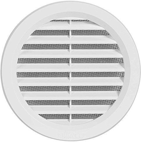Plástico Haco – Rejilla rejilla – Redonda – con conector de brida/tubo y protección antinsectos – Deck métrica: 130 mm (vm110)