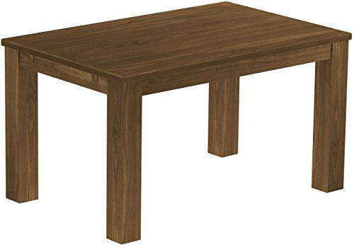 Esstisch Rio Classico 140x90 cm Nussbaum Holz Pinie Massivholz Esszimmertisch Echtholz ausziehbar vorgerichtet für Ansteckplatten Brasilmöbel