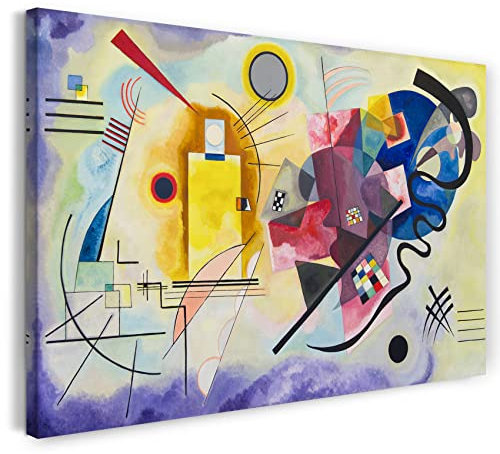 Printed Paintings Impression sur Toile (120x80cm): Wassily Kandinsky - Jaune-Rouge-Bleu (1925)