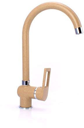 ATCO® Hochdruck Spültischarmatur Granit beige Armatur EHM Küchenarmatur Wasserhahn Spültisch Küche Spüle Einhandmischer hoher Auslauf