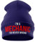 Purple Print House Mechanic Beanie - I'm a Mechanic, I'm Never Wrong - Winter Hat, Mens Gift (Navy Blue)