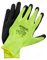 Amtech N2382 Hi Vis Gloves Medium (Size 8), Certified Quality Latex Coated Hi Vis Work Gloves, Black/Yellow