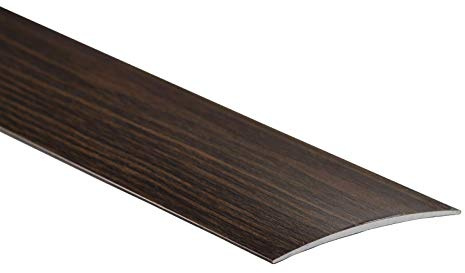 2 Meters 80mm Wide Self-Adhesive Aluminium Wood Effect Transition Strip Cover Door Floor Threshold TMW Profiles (Venge)