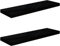 vidaXL 2X Wandregal Schwebend Hängeregal Wandboard Bücherregal Regalbrett Schweberegal CD DVD Regal Dekoregal Hochglanz-Schwarz 80x23,5x3,8cm MDF