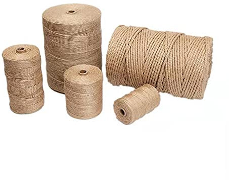 uyeoco Juteseil Hanfseil, Jute Seil,50/100/200M Gartenseil Sisalseil Jute-Schnur Juteschnur Jutekordel Tauwerk Outdoorseil Seilwer (Color : A, Size : 12mm-50m)