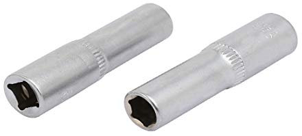 New Lon0167 1/4-inch Square Drive 7mm Hex 6 Point Impact Socket Silver Tone 2pcs(1/4-Zoll-Vierkantantrieb 7mm Sechskant 6-Punkt-Stecksockel Silberfarbton 2St
