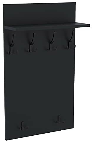 AKKE 120x60 | MAXI Garderobenpaneel Wandgarderobe Garderobe Wandpaneel Kleiderstange SCHWARZ | ANTHRAZIT