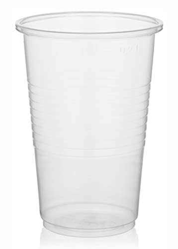 LogiPack GeRo Trinkbecher | Eichstrich 0,2l | Bierbecher Plastikbecher Einwegbecher aus Kunststoff PP (Polypropylen), Transparent klar | Ausschankbecher (100)