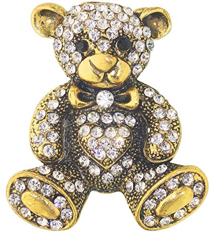 KristLand Vintage Bären Brosche Voll Kristall Tier Brosche Corsage Art Deco Retro Süßer Puppenbär Brosche Geburtstagsfeier Geschenk für Frauen Männer