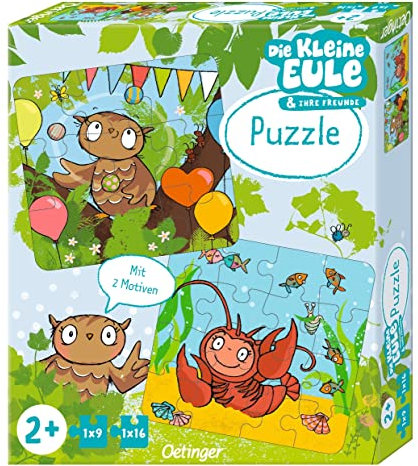 Die kleine Eule. Puzzle: 2 Puzzle (9 und 16 Teile)