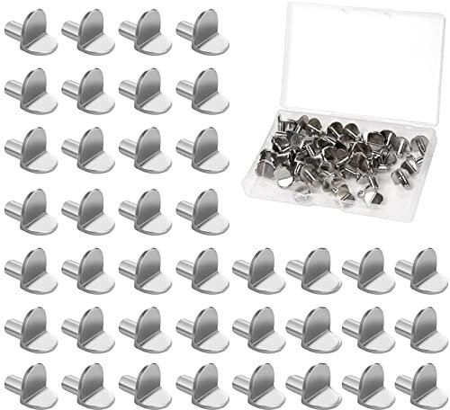 40 Stück Regalbodenträger, 5MM Metall Bodenträge mit Aufbewahrungsbox, Stabil Einlegeboden Halter, Rostfrei Regalbrett Halterung Bodenträger für Einlegeböden, Möbel Schränke, Küchenschrank