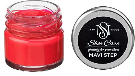 MAVI STEP Crème de Beauté pour Chaussures en Cuir à Base de Cire - 162 Rouge Vif